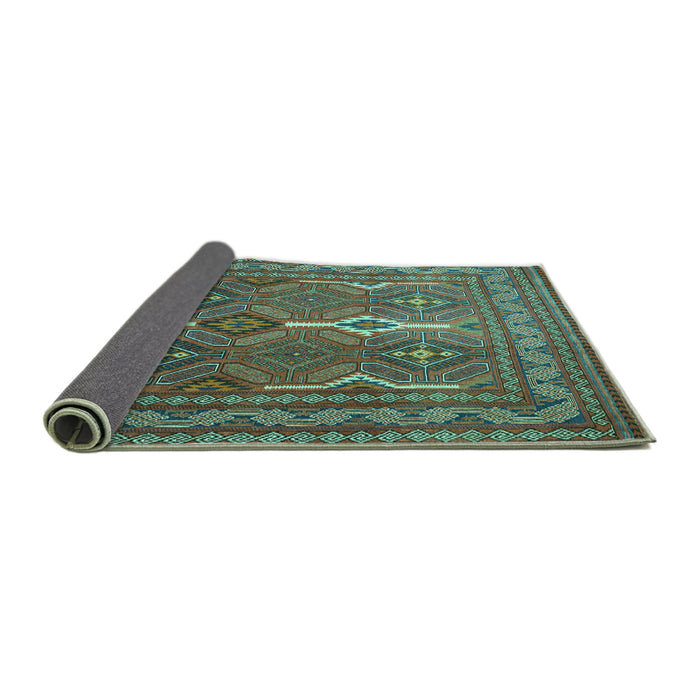 Sideview of Persian Turquoise Traditional Rug, tr2751turq