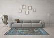 Machine Washable Persian Light Blue Traditional Rug in a Living Room, wshtr2751lblu