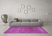 Machine Washable Persian Purple Traditional Area Rugs in a Living Room, wshtr2751pur