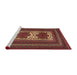 Sideview of Machine Washable Traditional Tomato Red Rug, wshtr2752