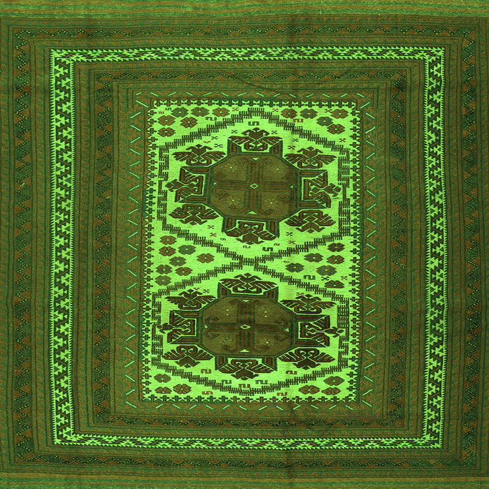 Round Machine Washable Persian Green Traditional Area Rugs, wshtr2752grn