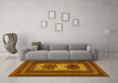 Machine Washable Persian Yellow Traditional Rug in a Living Room, wshtr2752yw