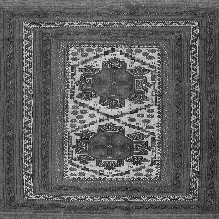 Round Machine Washable Persian Gray Traditional Rug, wshtr2752gry
