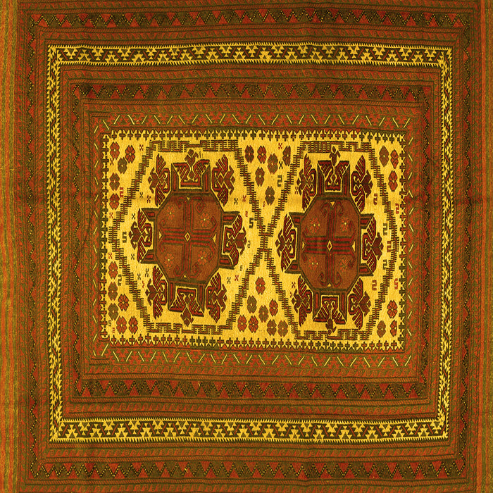 Square Machine Washable Persian Yellow Traditional Rug, wshtr2752yw