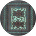 Round Persian Light Blue Traditional Rug, tr2752lblu