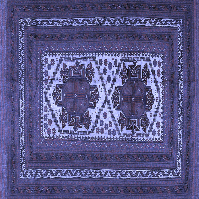 Square Machine Washable Persian Blue Traditional Rug, wshtr2752blu