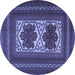 Round Persian Blue Traditional Rug, tr2752blu