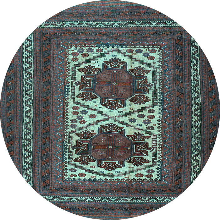 Round Machine Washable Persian Light Blue Traditional Rug, wshtr2752lblu