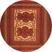 Square Persian Orange Traditional Rug, tr2752org
