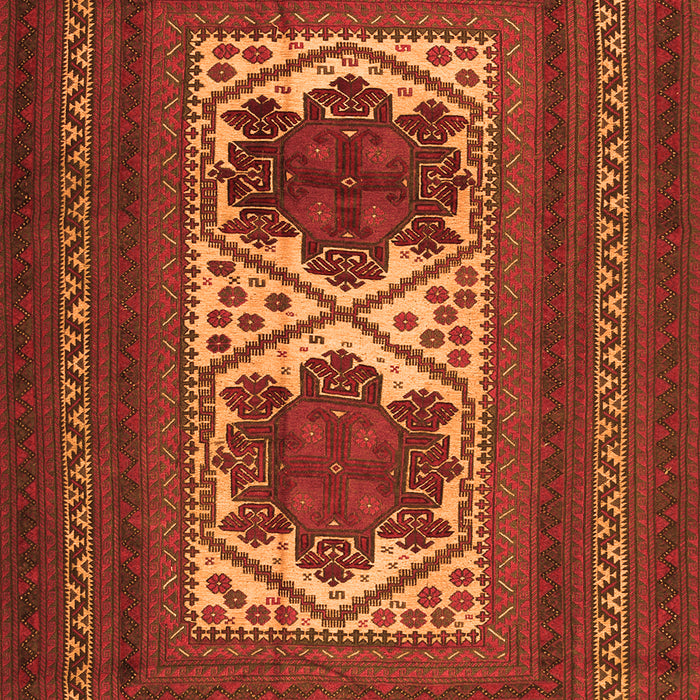 Serging Thickness of Machine Washable Persian Orange Traditional Area Rugs, wshtr2752org