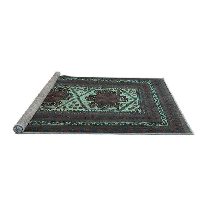 Sideview of Machine Washable Persian Light Blue Traditional Rug, wshtr2752lblu