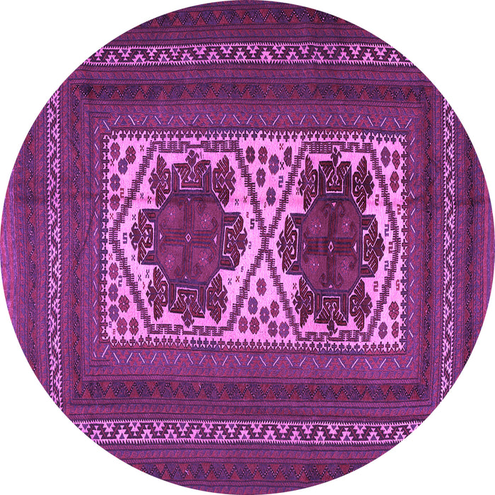 Round Machine Washable Persian Purple Traditional Area Rugs, wshtr2752pur