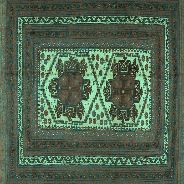 Square Machine Washable Persian Turquoise Traditional Area Rugs, wshtr2752turq
