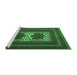 Sideview of Machine Washable Persian Emerald Green Traditional Area Rugs, wshtr2752emgrn