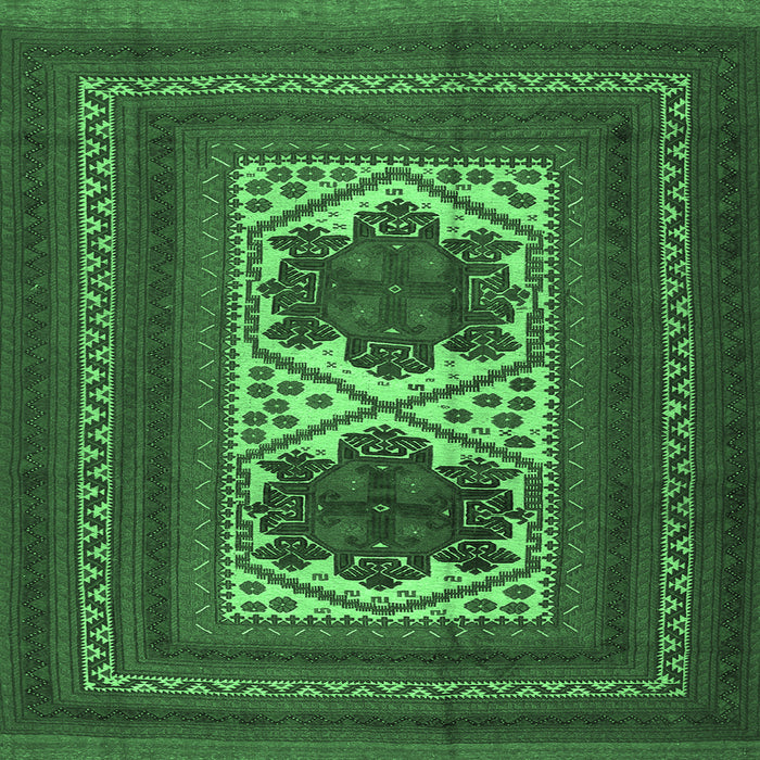 Square Machine Washable Persian Emerald Green Traditional Area Rugs, wshtr2752emgrn