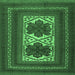 Square Machine Washable Persian Emerald Green Traditional Area Rugs, wshtr2752emgrn