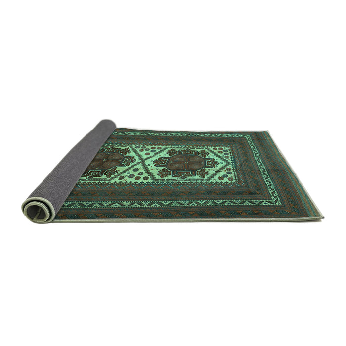 Sideview of Persian Turquoise Traditional Rug, tr2752turq
