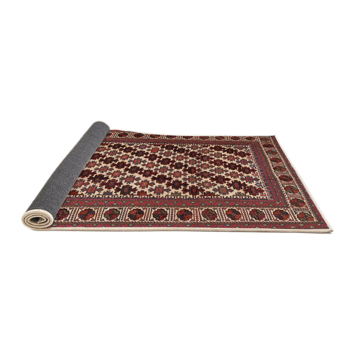 Sideview of Traditional Saffron Red Persian Rug, tr2753