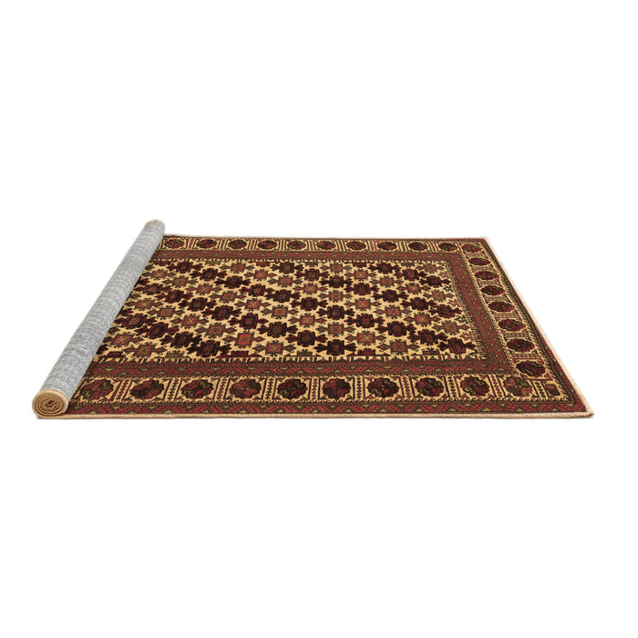 Sideview of Machine Washable Persian Brown Traditional Rug, wshtr2753brn