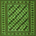 Round Machine Washable Persian Green Traditional Area Rugs, wshtr2753grn