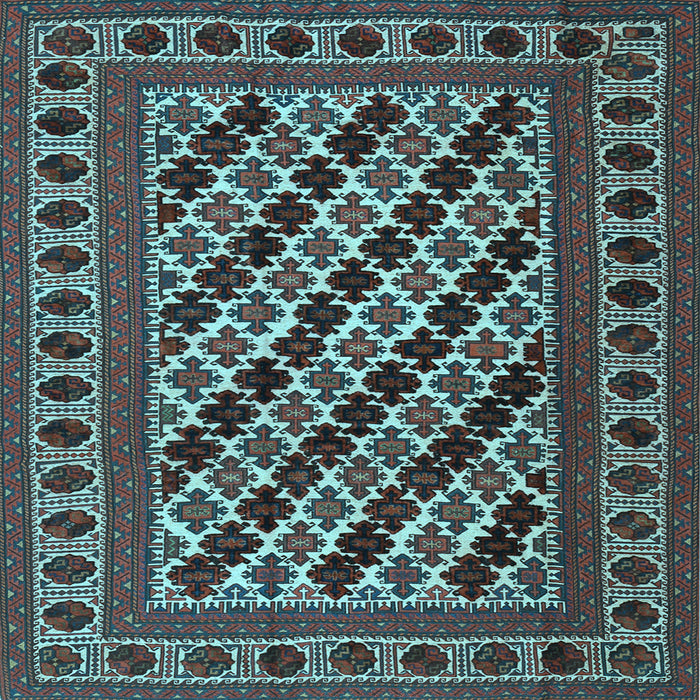 Square Persian Light Blue Traditional Rug, tr2753lblu