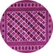 Round Persian Pink Traditional Rug, tr2753pnk