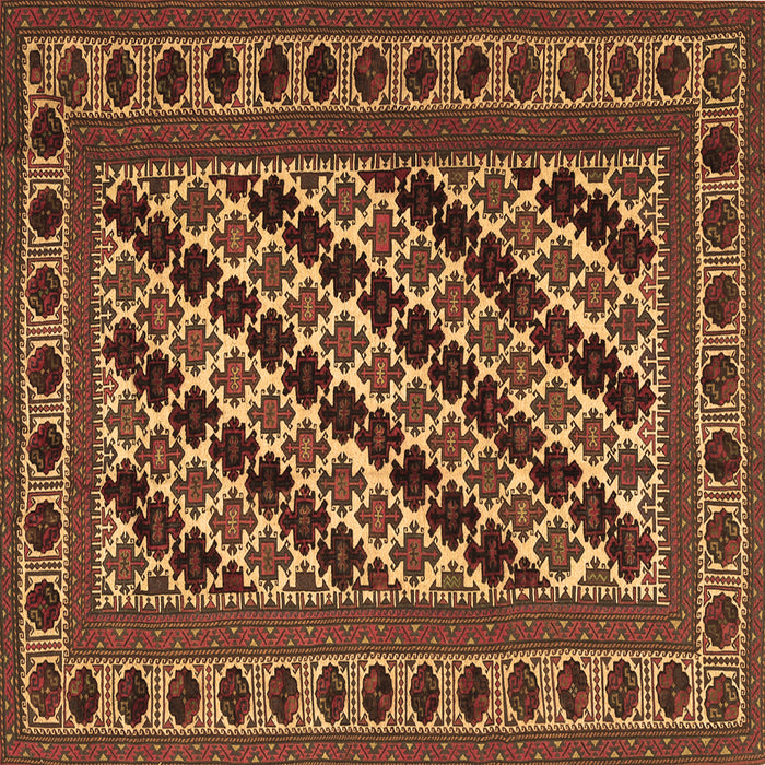 Square Persian Brown Traditional Rug, tr2753brn