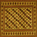 Square Machine Washable Persian Yellow Traditional Rug, wshtr2753yw