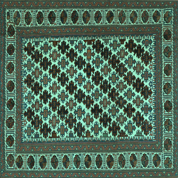 Square Persian Turquoise Traditional Rug, tr2753turq
