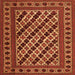 Round Machine Washable Persian Orange Traditional Area Rugs, wshtr2753org