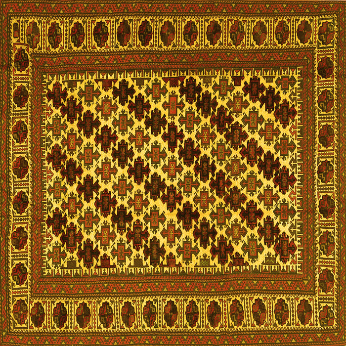 Square Persian Yellow Traditional Rug, tr2753yw
