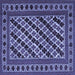 Square Persian Blue Traditional Rug, tr2753blu