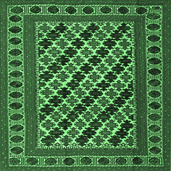 Square Persian Emerald Green Traditional Rug, tr2753emgrn