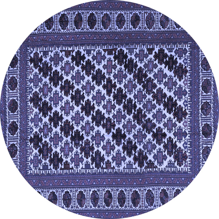 Round Persian Blue Traditional Rug, tr2753blu