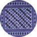 Round Persian Blue Traditional Rug, tr2753blu