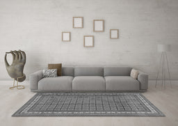 Machine Washable Southwestern Gray Country Rug in a Living Room,, wshtr2754gry