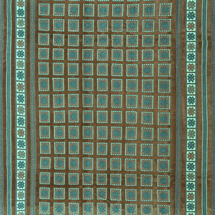 Machine Washable Southwestern Turquoise Country Area Rugs, wshtr2754turq