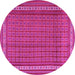 Round Southwestern Pink Country Rug, tr2754pnk