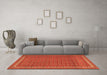 Machine Washable Southwestern Orange Country Area Rugs in a Living Room, wshtr2754org