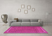 Machine Washable Southwestern Pink Country Rug in a Living Room, wshtr2754pnk