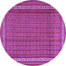 Round Southwestern Purple Country Rug, tr2754pur