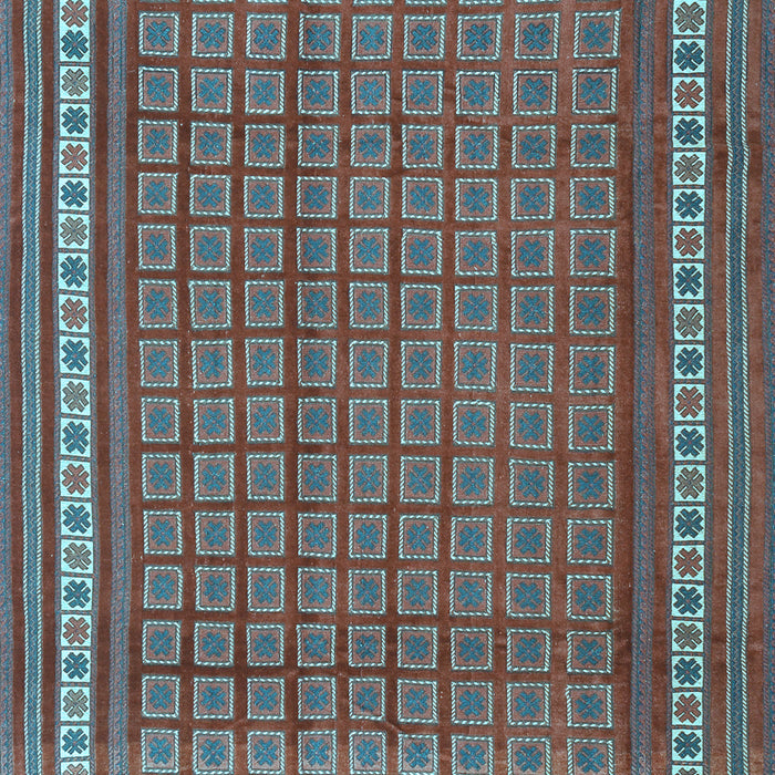 Machine Washable Southwestern Light Blue Country Rug, wshtr2754lblu