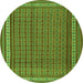 Square Southwestern Green Country Rug, tr2754grn