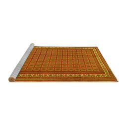 Sideview of Machine Washable Southwestern Yellow Country Rug, wshtr2754yw