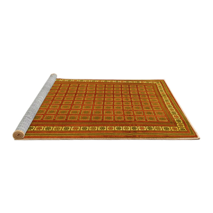 Sideview of Machine Washable Southwestern Yellow Country Rug, wshtr2754yw
