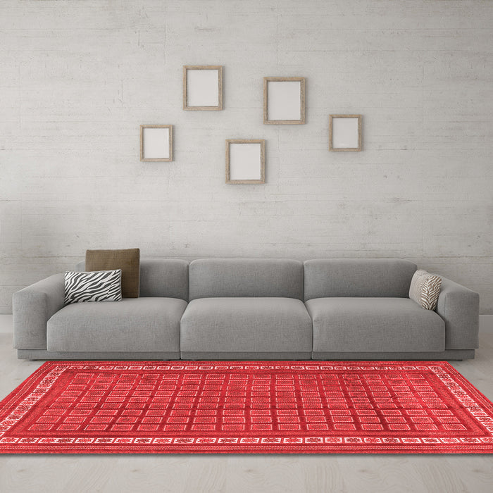 Country Red Washable Rugs