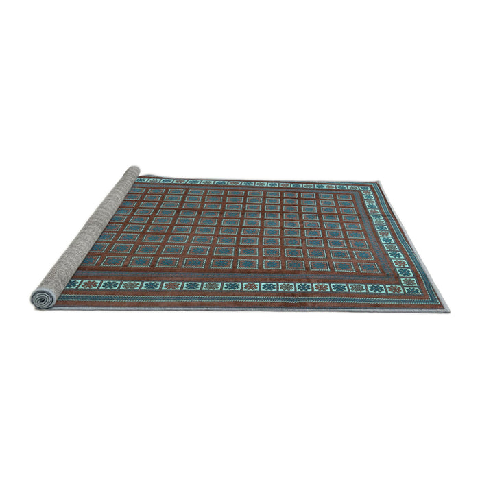 Sideview of Machine Washable Southwestern Light Blue Country Rug, wshtr2754lblu