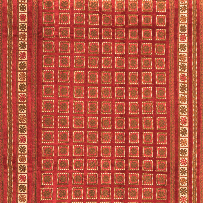 Serging Thickness of Machine Washable Southwestern Orange Country Area Rugs, wshtr2754org