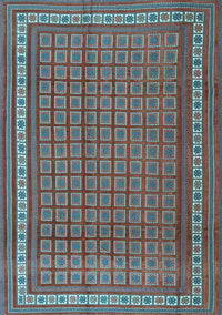 Southwestern Light Blue Country Rug, tr2754lblu