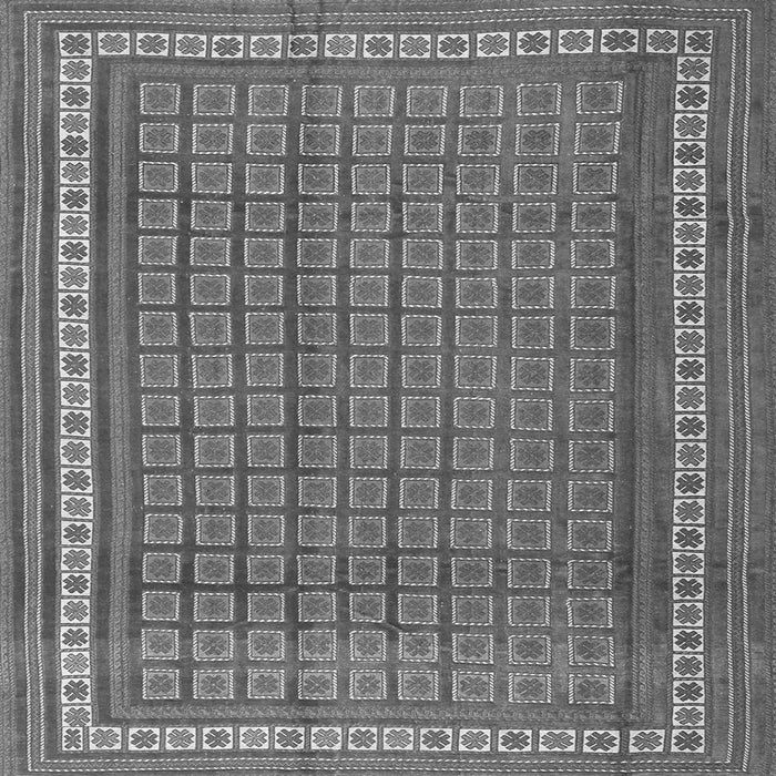 Round Machine Washable Southwestern Gray Country Rug, wshtr2754gry